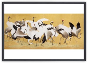 Japanese flock of cranes