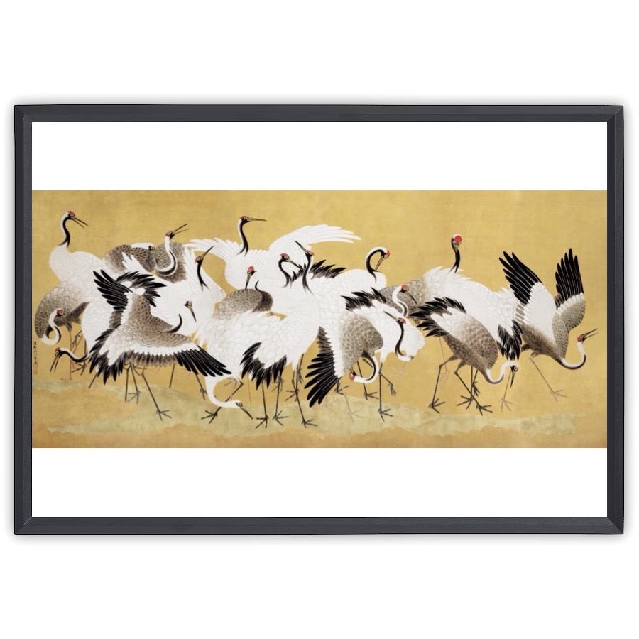 Japanese flock of cranes