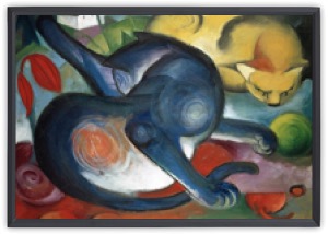 Two cats, blue and yellow (1912)